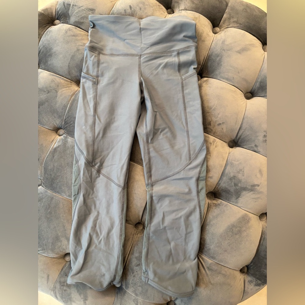 Old Navy Active Powersoft Gray High-Rise Leggings Go-Dry Cropped Activewear S